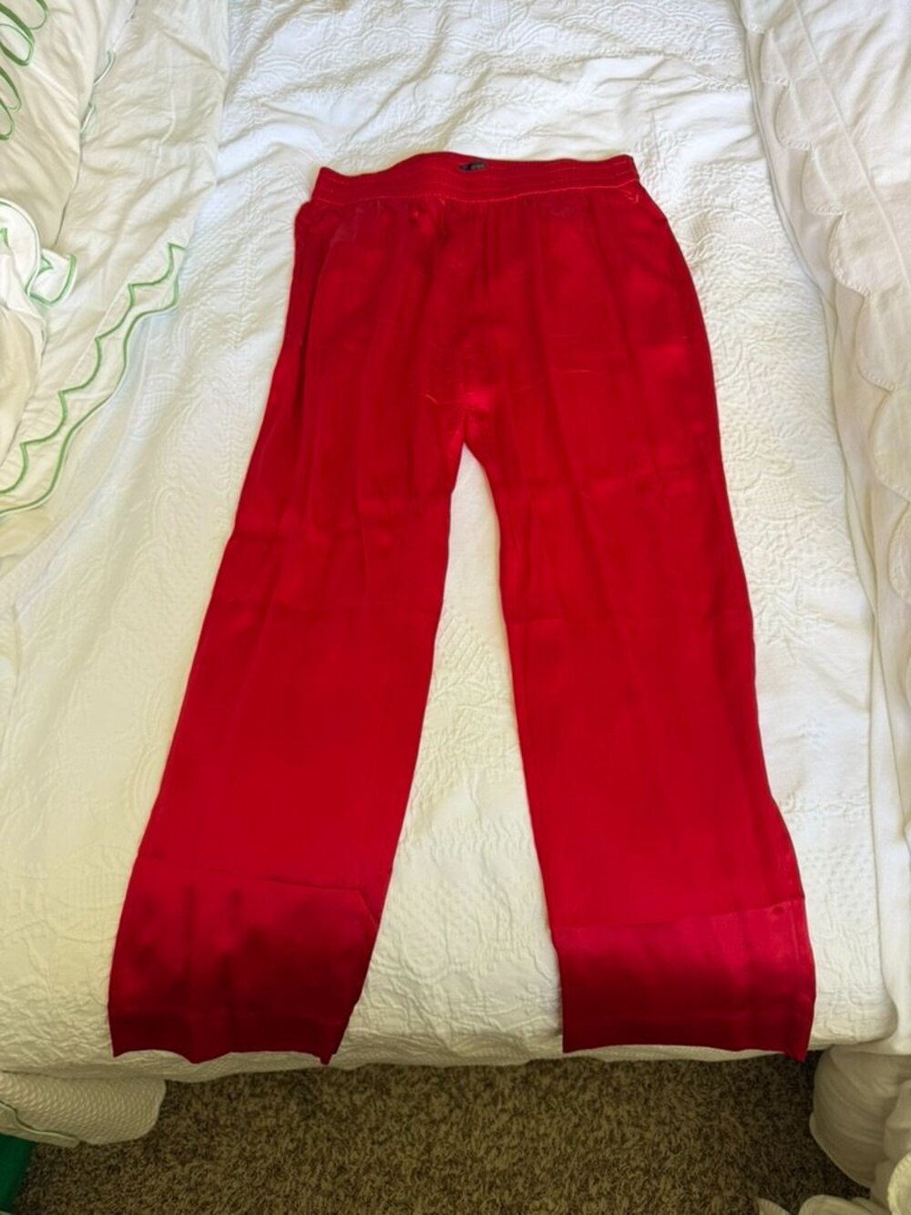 J.Crew 100% Silk Red Pants